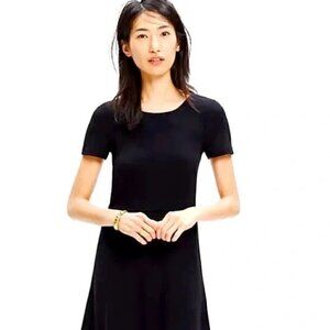 Madewell Women's Minimalist Classic Black Short Sleeve Gallerist Skater Dress M